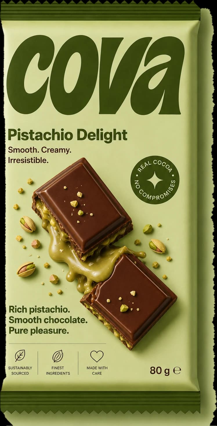 The pistachio bar on its own flavour colour