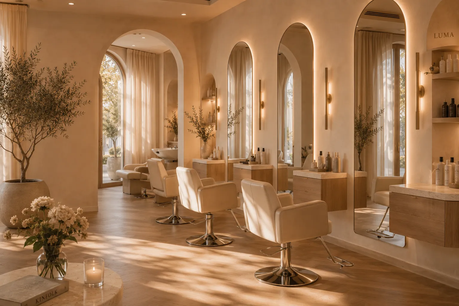The salon floor